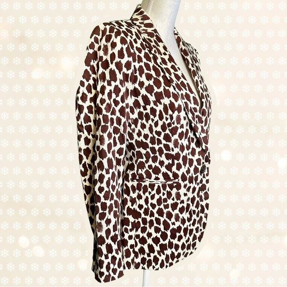 J. Crew ‘The Parke Bi-Stretch Cotton Blend Blazer’ in Giraffe Print Size 4 - Picture 13 of 14